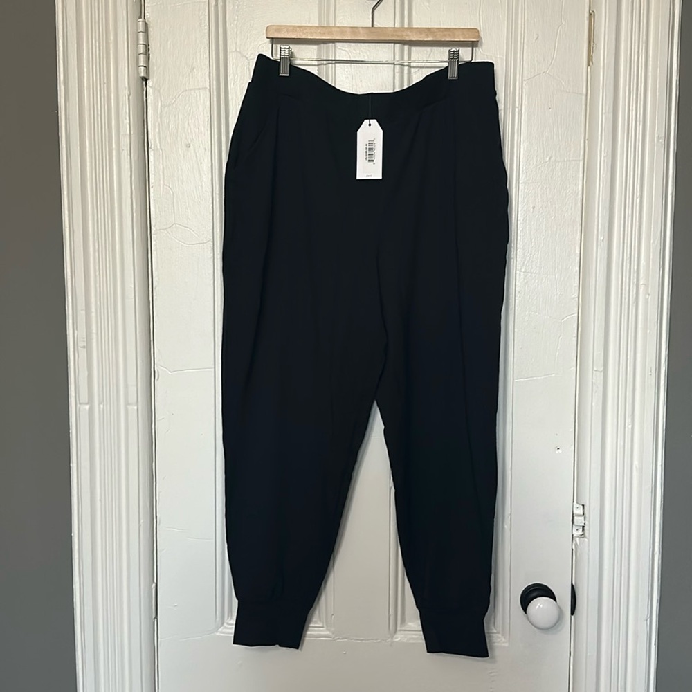 Black soft terry joggers